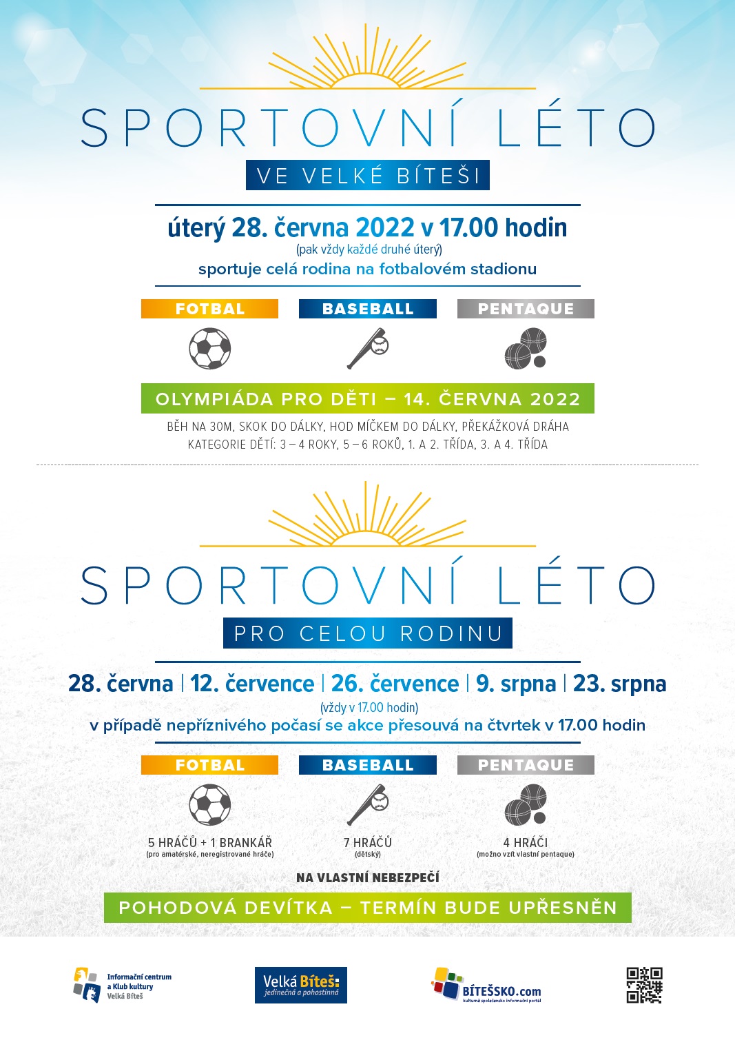Sportovní léto ve Velké Bíteši - pro celou rodinu