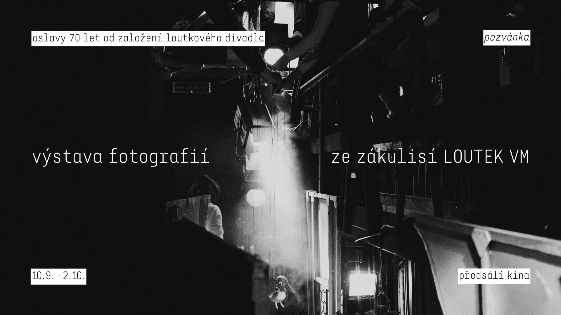 Výstava fotek ze zákulisí loutkového divadla v rámci oslav 70 let od založení