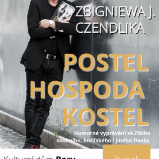 Postel, hospoda, kostel