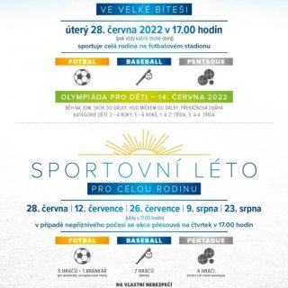 Sportovní léto ve Velké Bíteši - pro celou rodinu