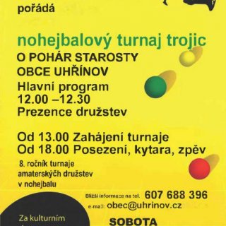 Nohejbalový turnaj trojic ,,O pohár starosty obce Uhřín...