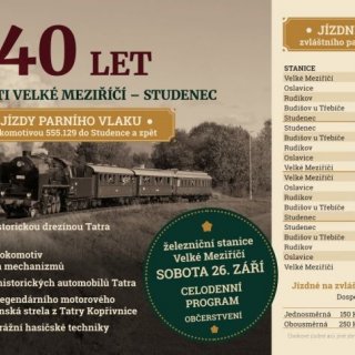 140 let trati Velké Meziříčí-Studenec