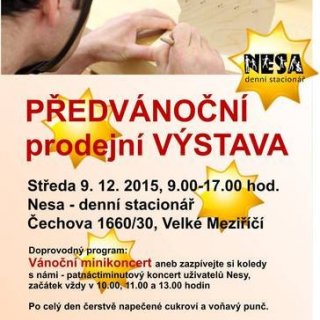 PŘEDVÁNOČNÍ PRODEJNÍ VÝSTAVA UŽIVATELŮ NESY