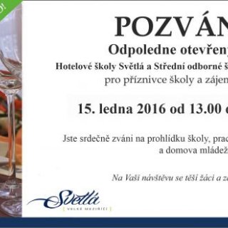 ODPOLEDNE OTEVŘENÝCH DVEŘÍ HOTELOVÉ ŠKOLY SVĚTLÁ A STŘE...