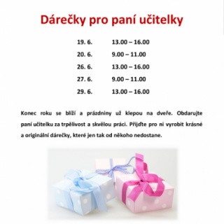 Dárečky pro paní učitelky