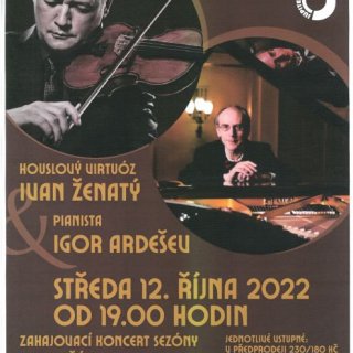 Houslový virtuóz Ivan Ženatý s pianistou Igorem Ardašev...