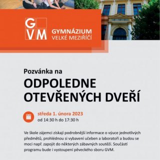 Odpoledne otevřených dveří GVM