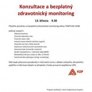 Konzultace a bezplatný zdravotnický monitoring