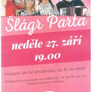 Šlágr Parta - zrušeno bez náhradního termínu!