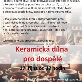 Keramická dílna pro dospělé