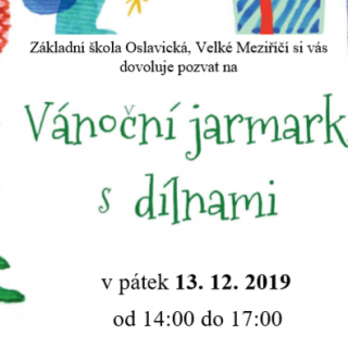 Vánoční jarmark s dílnami na ZŠ Oslavická