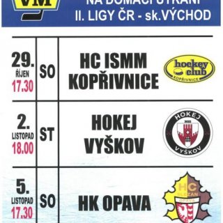 HHK VM - DOMÁCÍ UTKÁNÍ II. LIGY ČR - SK. VÝCHOD